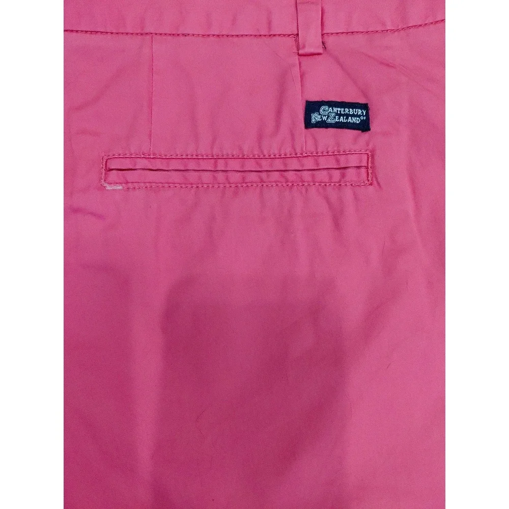 NWT Vtg‎ Canterbury New Zealand Flat Front Cotton Chino Pink Shorts Men's Sz 38